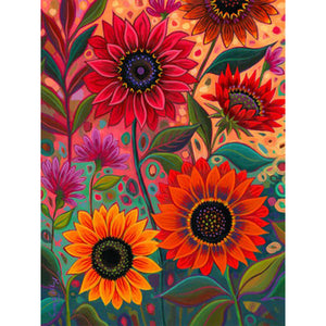 Colorful Flowers 30*40CM (canvas) Full Round Drill Diamond Painting