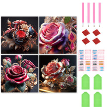 Load image into Gallery viewer, Metal Rose 30*30CM (canvas) Full Round Drill Diamond Painting
