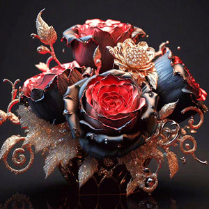 Metal Rose 30*30CM (canvas) Full Round Drill Diamond Painting