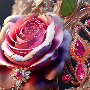 Metal Rose 30*30CM (canvas) Full Round Drill Diamond Painting