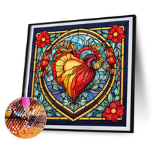 Load image into Gallery viewer, Beating Heart Glass Painting 30*30CM (canvas) Full Round Drill Diamond Painting
