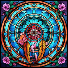 Load image into Gallery viewer, Dream Catcher Glass Painting 30*30CM (canvas) Full Round Drill Diamond Painting
