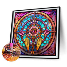 Load image into Gallery viewer, Dream Catcher Glass Painting 30*30CM (canvas) Full Round Drill Diamond Painting
