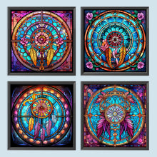 Load image into Gallery viewer, Dream Catcher Glass Painting 30*30CM (canvas) Full Round Drill Diamond Painting
