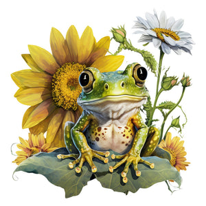 Sunflower Frog 30*30CM (canvas) Full Round Drill Diamond Painting