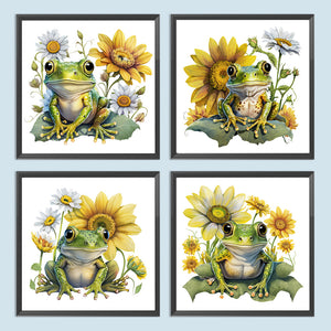 Sunflower Frog 30*30CM (canvas) Full Round Drill Diamond Painting