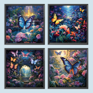 Garden Butterfly 30*30CM (canvas) Full Round Drill Diamond Painting