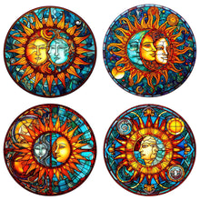 Load image into Gallery viewer, Sun And Moon Glass Painting 30*30CM (canvas) Full Round Drill Diamond Painting
