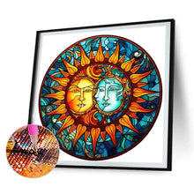 Load image into Gallery viewer, Sun And Moon Glass Painting 30*30CM (canvas) Full Round Drill Diamond Painting
