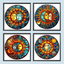 Load image into Gallery viewer, Sun And Moon Glass Painting 30*30CM (canvas) Full Round Drill Diamond Painting
