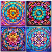 Load image into Gallery viewer, Mandala Glass Painting 30*30CM (canvas) Full Round Drill Diamond Painting
