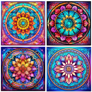 Mandala Glass Painting 30*30CM (canvas) Full Round Drill Diamond Painting