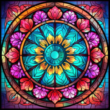 Load image into Gallery viewer, Mandala Glass Painting 30*30CM (canvas) Full Round Drill Diamond Painting
