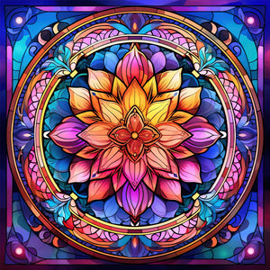 Mandala Glass Painting 30*30CM (canvas) Full Round Drill Diamond Painting