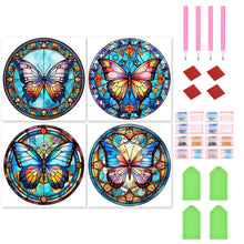 Load image into Gallery viewer, Butterfly Glass Painting 30*30CM (canvas) Full Round Drill Diamond Painting
