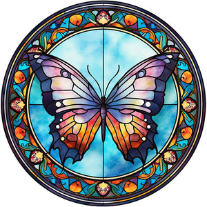 Butterfly Glass Painting 30*30CM (canvas) Full Round Drill Diamond Painting