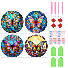 Load image into Gallery viewer, Butterfly Glass Painting 30*30CM (canvas) Full Round Drill Diamond Painting
