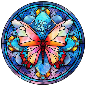 Butterfly Glass Painting 30*30CM (canvas) Full Round Drill Diamond Painting