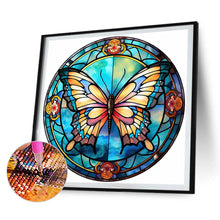 Load image into Gallery viewer, Butterfly Glass Painting 30*30CM (canvas) Full Round Drill Diamond Painting
