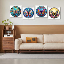 Load image into Gallery viewer, Butterfly Glass Painting 30*30CM (canvas) Full Round Drill Diamond Painting
