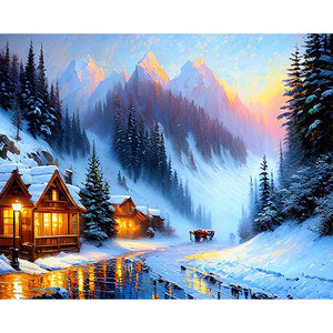 Winter Landscape 40*50CM (canvas) Full Square Drill Diamond Painting