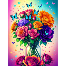 Load image into Gallery viewer, Flowers And Butterflies 30*40CM (canvas) Full Round Drill Diamond Painting
