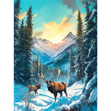 Load image into Gallery viewer, Autumn And Winter Elk 30*40CM (canvas) Full Round Drill Diamond Painting
