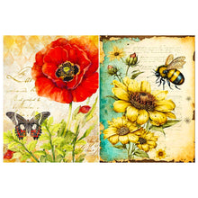 Load image into Gallery viewer, Butterfly Bee And Flower 30*40CM (canvas) Full Round Drill Diamond Painting
