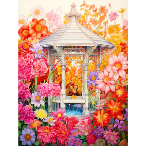 Courtyard And Corner 30*40CM (canvas) Full Round Drill Diamond Painting