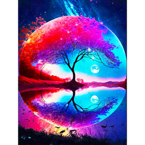 Dreamy Tree And Seaside 30*40CM (canvas) Full Round Drill Diamond Painting