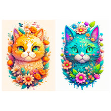 Load image into Gallery viewer, Flower And Cat 30*40CM (canvas) Full Round Drill Diamond Painting
