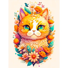 Load image into Gallery viewer, Flower And Cat 30*40CM (canvas) Full Round Drill Diamond Painting
