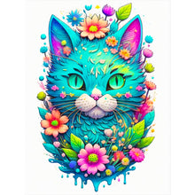 Load image into Gallery viewer, Flower And Cat 30*40CM (canvas) Full Round Drill Diamond Painting
