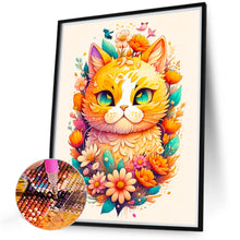 Load image into Gallery viewer, Flower And Cat 30*40CM (canvas) Full Round Drill Diamond Painting
