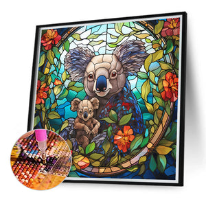 Koala Glass Painting 40*40CM (canvas) Full Round Drill Diamond Painting