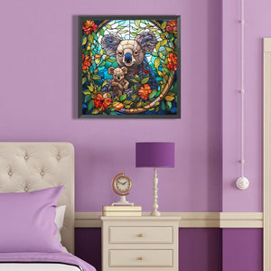 Koala Glass Painting 40*40CM (canvas) Full Round Drill Diamond Painting