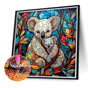 Koala Glass Painting 40*40CM (canvas) Full Round Drill Diamond Painting