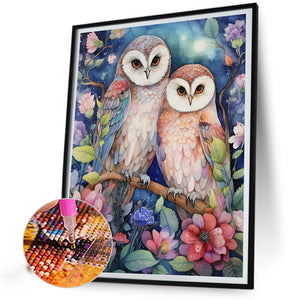 Forest Owl 40*50CM (canvas) Full Round Drill Diamond Painting