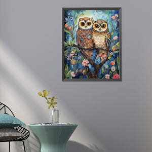 Forest Owl 40*50CM (canvas) Full Round Drill Diamond Painting