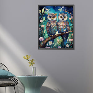 Forest Owl 40*50CM (canvas) Full Round Drill Diamond Painting