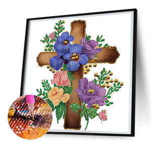 Cross 30*30CM (canvas) Partial Special-Shaped Drill Diamond Painting