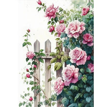 Load image into Gallery viewer, Flower Fence 30*40CM (canvas) Full Round Drill Diamond Painting
