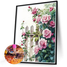 Load image into Gallery viewer, Flower Fence 30*40CM (canvas) Full Round Drill Diamond Painting
