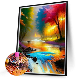 Colorful Landscape 30*40CM (canvas) Full Round Drill Diamond Painting
