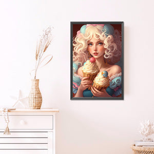 Ice Cream Girl 40*60CM (canvas) Full Round AB Drill Diamond Painting