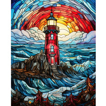 Load image into Gallery viewer, Lighthouse Glass Painting 40*50CM (canvas) Full Round Drill Diamond Painting
