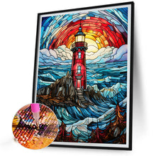 Load image into Gallery viewer, Lighthouse Glass Painting 40*50CM (canvas) Full Round Drill Diamond Painting
