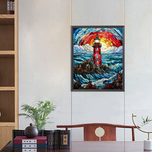 Load image into Gallery viewer, Lighthouse Glass Painting 40*50CM (canvas) Full Round Drill Diamond Painting
