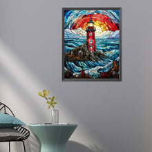 Load image into Gallery viewer, Lighthouse Glass Painting 40*50CM (canvas) Full Round Drill Diamond Painting
