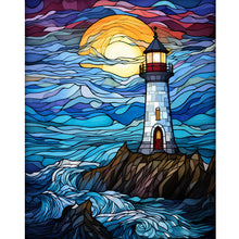 Load image into Gallery viewer, Lighthouse Glass Painting 40*50CM (canvas) Full Round Drill Diamond Painting
